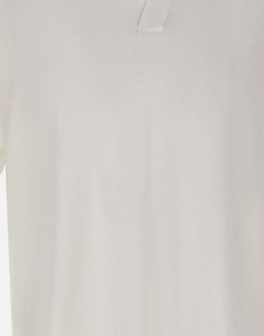 FILIPPO DE LAURENTIIS Polo in crêpe di cotone WHITE Uomo 
