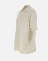 FILIPPO DE LAURENTIIS Polo in crêpe di cotone WHITE Uomo 