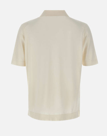 FILIPPO DE LAURENTIIS Polo in crêpe di cotone WHITE Uomo 
