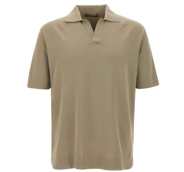 FILIPPO DE LAURENTIIS Polo in crêpe di cotone GREEN Uomo 