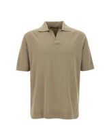 FILIPPO DE LAURENTIIS Polo in crêpe di cotone GREEN Uomo 