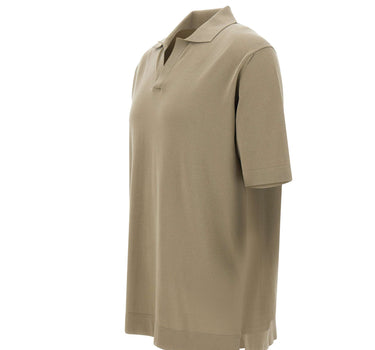 FILIPPO DE LAURENTIIS Polo in crêpe di cotone GREEN Uomo 