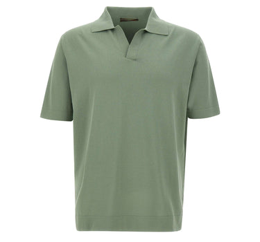 FILIPPO DE LAURENTIIS Polo in crêpe di cotone GREEN Uomo 
