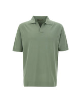 FILIPPO DE LAURENTIIS Polo in crêpe di cotone GREEN Uomo 