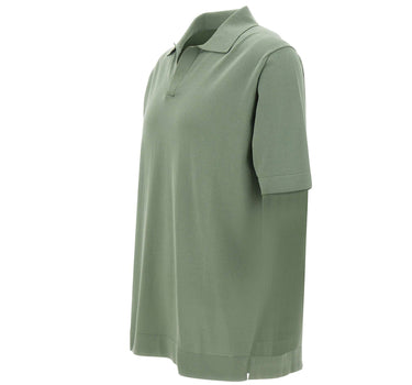 FILIPPO DE LAURENTIIS Polo in crêpe di cotone GREEN Uomo 