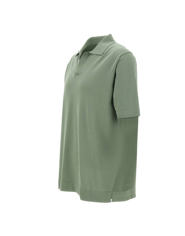 FILIPPO DE LAURENTIIS Polo in crêpe di cotone GREEN Uomo 