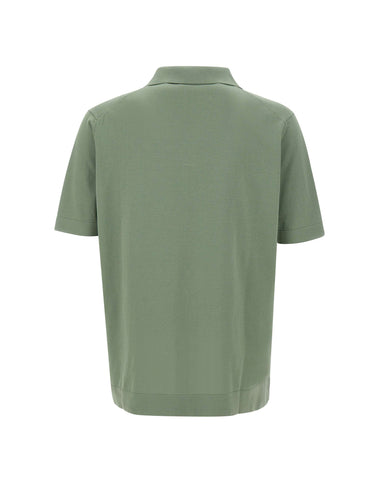 FILIPPO DE LAURENTIIS Polo in crêpe di cotone GREEN Uomo 