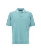 FILIPPO DE LAURENTIIS Polo in crêpe di cotone Light Blue Uomo 