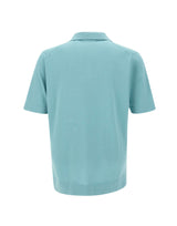 FILIPPO DE LAURENTIIS Polo in crêpe di cotone Light Blue Uomo 