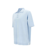 FILIPPO DE LAURENTIIS Polo in crêpe di cotone Light Blue Uomo 