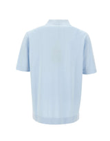 FILIPPO DE LAURENTIIS Polo in crêpe di cotone Light Blue Uomo 