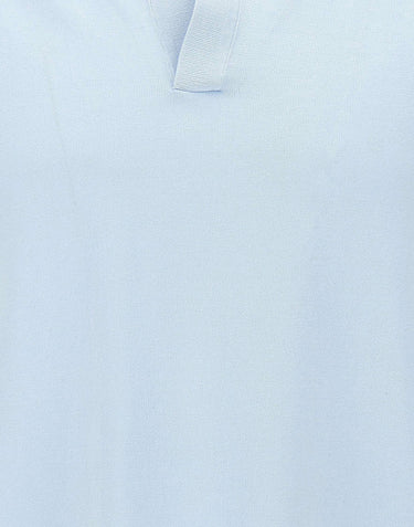 FILIPPO DE LAURENTIIS Polo in crêpe di cotone Light Blue Uomo 