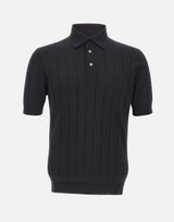 FILIPPO DE LAURENTIIS Polo in crepe di cotone BLACK Uomo 