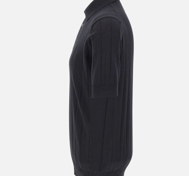 FILIPPO DE LAURENTIIS Polo in crepe di cotone BLACK Uomo 