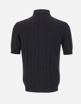 FILIPPO DE LAURENTIIS Polo in crepe di cotone BLACK Uomo 