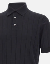 FILIPPO DE LAURENTIIS Polo in crepe di cotone BLACK Uomo 