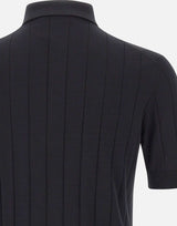FILIPPO DE LAURENTIIS Polo in crepe di cotone BLACK Uomo 