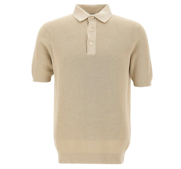 FILIPPO DE LAURENTIIS Polo in crêpe di cotone BEIGE Uomo 