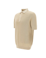 FILIPPO DE LAURENTIIS Polo in crêpe di cotone BEIGE Uomo 