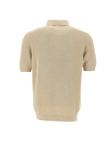FILIPPO DE LAURENTIIS Polo in crêpe di cotone BEIGE Uomo 