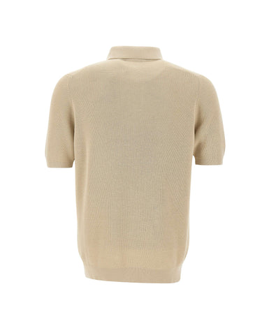 FILIPPO DE LAURENTIIS Polo in crêpe di cotone BEIGE Uomo 