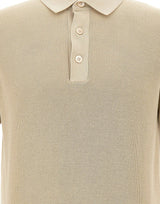 FILIPPO DE LAURENTIIS Polo in crêpe di cotone BEIGE Uomo 