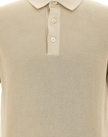 FILIPPO DE LAURENTIIS Polo in crêpe di cotone BEIGE Uomo 
