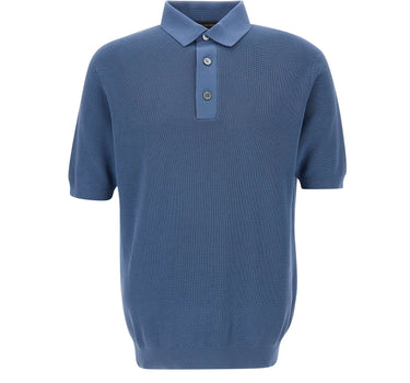 FILIPPO DE LAURENTIIS Polo in crêpe di cotone BLUE Uomo 