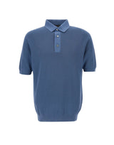 FILIPPO DE LAURENTIIS Polo in crêpe di cotone BLUE Uomo 