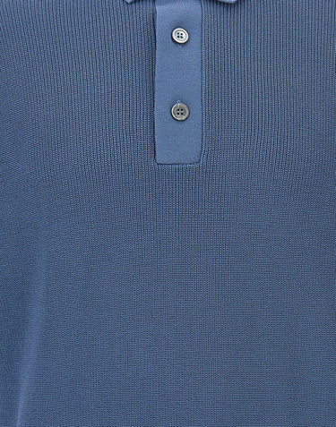 FILIPPO DE LAURENTIIS Polo in crêpe di cotone BLUE Uomo 