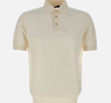 Polo in cotone a punto quadretto PL1MC CR14Q020 FILIPPO DE LAURENTIIS 