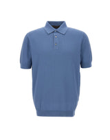 FILIPPO DE LAURENTIIS Polo in cotone a punto quadretto BLUE Uomo 