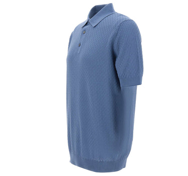 FILIPPO DE LAURENTIIS Polo in cotone a punto quadretto BLUE Uomo 