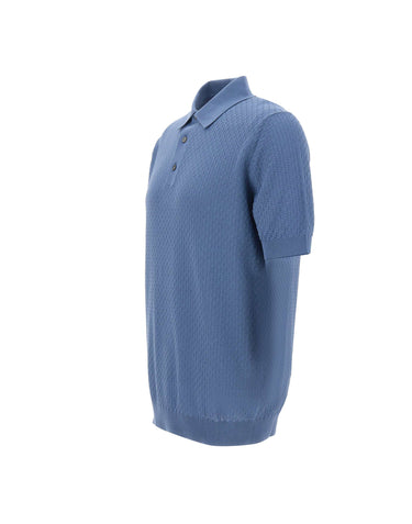 FILIPPO DE LAURENTIIS Polo in cotone a punto quadretto BLUE Uomo 