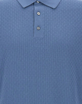 FILIPPO DE LAURENTIIS Polo in cotone a punto quadretto BLUE Uomo 