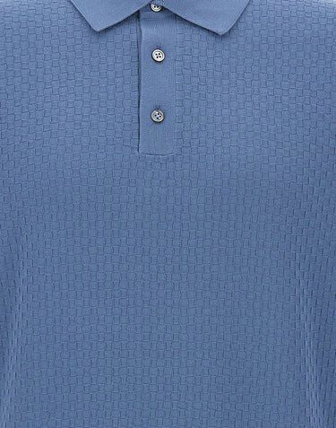 FILIPPO DE LAURENTIIS Polo in cotone a punto quadretto BLUE Uomo 