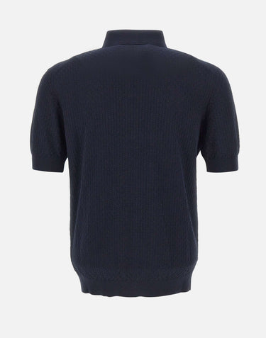 Polo in cotone a punto quadretto PL1MC CR14Q890 FILIPPO DE LAURENTIIS 