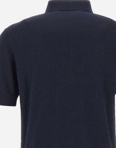 Polo in cotone a punto quadretto PL1MC CR14Q890 FILIPPO DE LAURENTIIS 