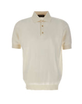 FILIPPO DE LAURENTIIS Polo in crêpe di cotone WHITE Uomo 