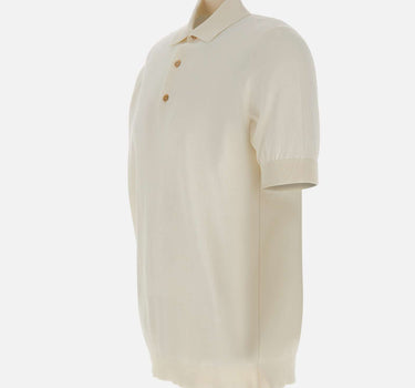 FILIPPO DE LAURENTIIS Polo in crêpe di cotone WHITE Uomo 