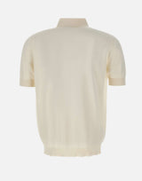 FILIPPO DE LAURENTIIS Polo in crêpe di cotone WHITE Uomo 