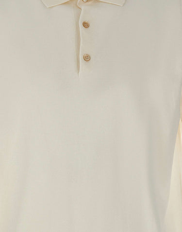 FILIPPO DE LAURENTIIS Polo in crêpe di cotone WHITE Uomo 