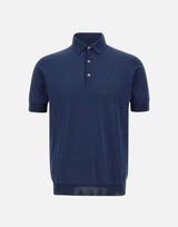 FILIPPO DE LAURENTIIS Polo in crêpe di cotone BLUE Uomo 