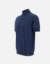 FILIPPO DE LAURENTIIS Polo in crêpe di cotone BLUE Uomo 