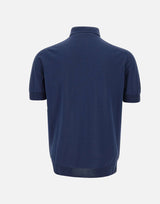 FILIPPO DE LAURENTIIS Polo in crêpe di cotone BLUE Uomo 