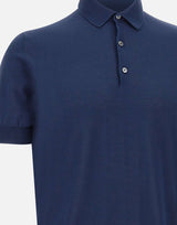 FILIPPO DE LAURENTIIS Polo in crêpe di cotone BLUE Uomo 