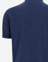 FILIPPO DE LAURENTIIS Polo in crêpe di cotone BLUE Uomo 
