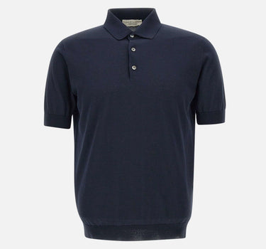 FILIPPO DE LAURENTIIS Polo in crêpe di cotone BLUE Uomo 