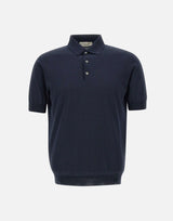 FILIPPO DE LAURENTIIS Polo in crêpe di cotone BLUE Uomo 