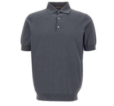 FILIPPO DE LAURENTIIS Polo in crèpe di cotone GREY Uomo 